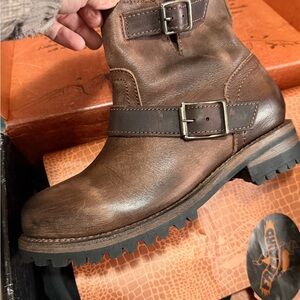 freebird Brown Leather Harness Engineer Boot